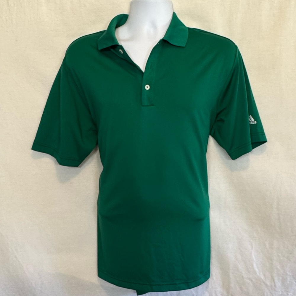 E-31 Men’s Adidas Green Short Sleeve‎ Pullover Polo Shirt Size M